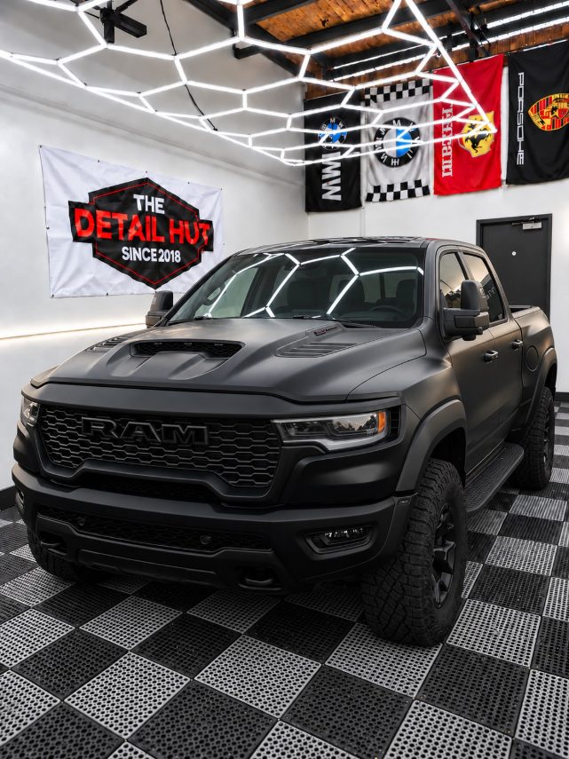 RAM pickup in a matte black finish at The Detail Hut